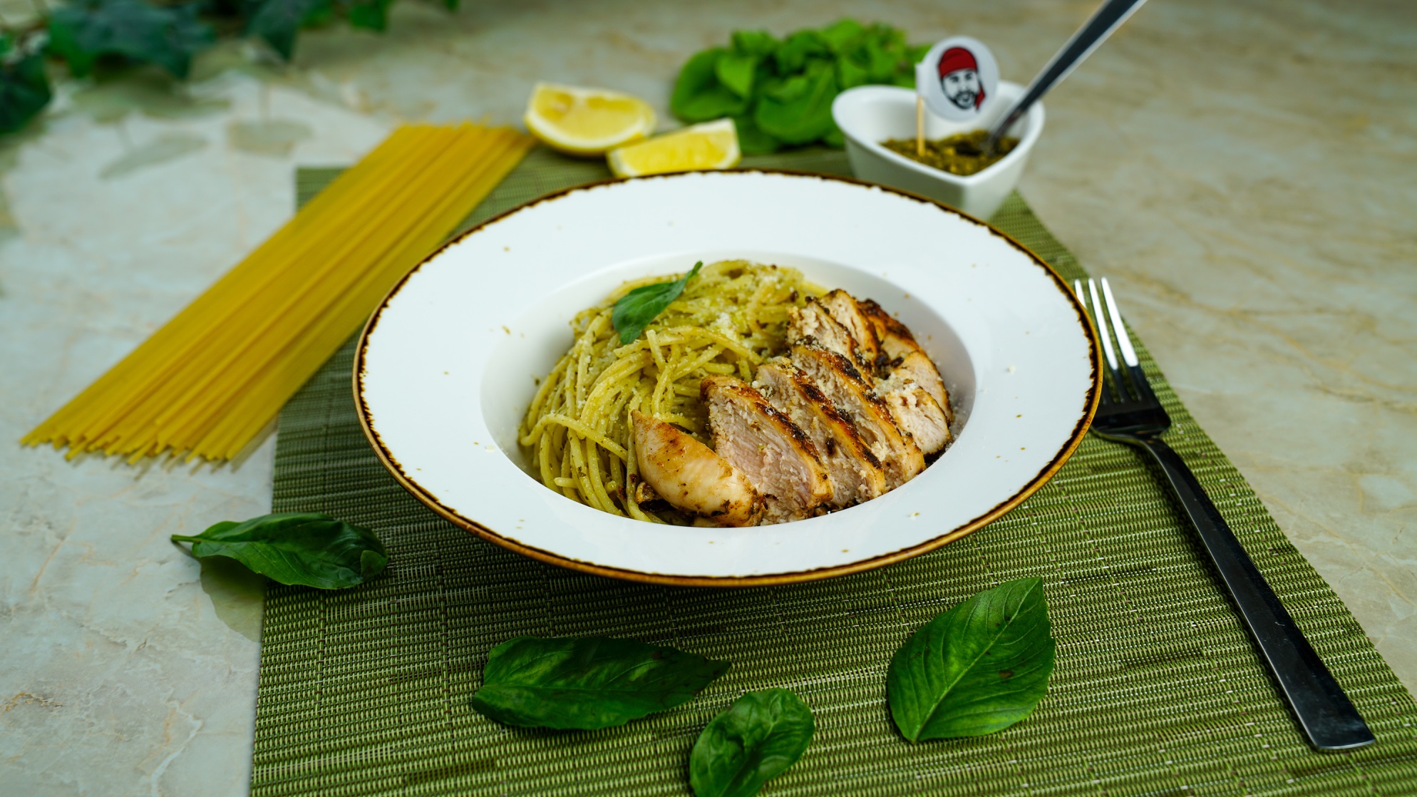 High Protein Pesto Pasta